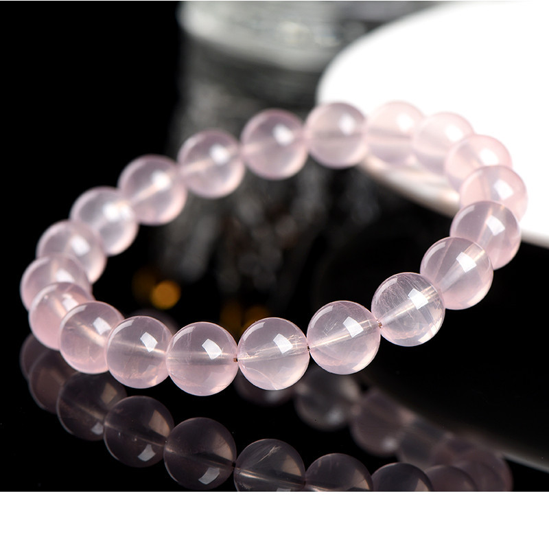 Jiuya Crystal Natural Starlight Mosan Pink Crystal Bracelet, Pink Crystal Round Bead bracelet Factory Direct Sales pic 12