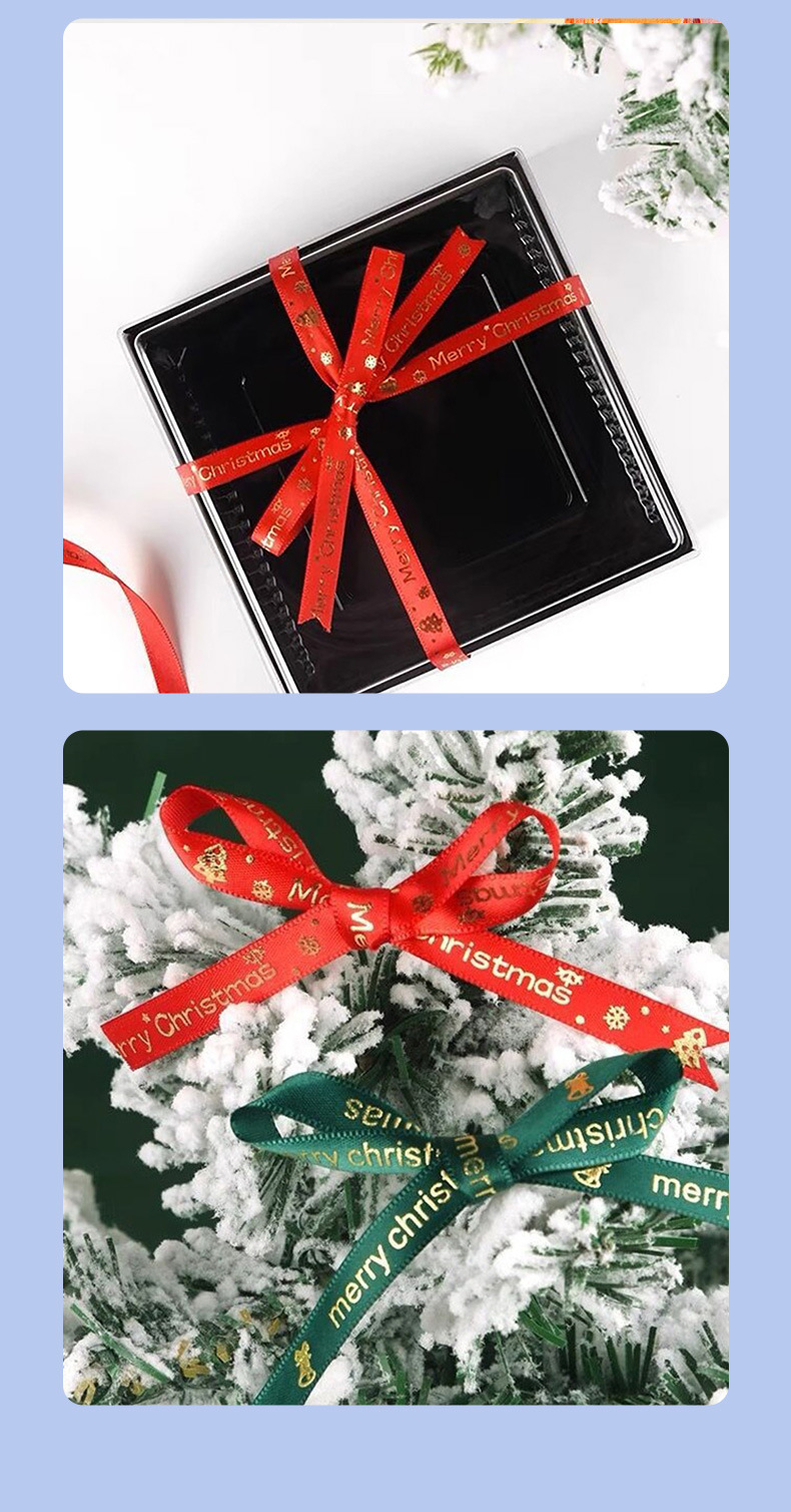 圣诞节丝带装饰1cm烫金丝带蝴蝶结礼物盒包装圣诞树DIY涤纶带织带详情12