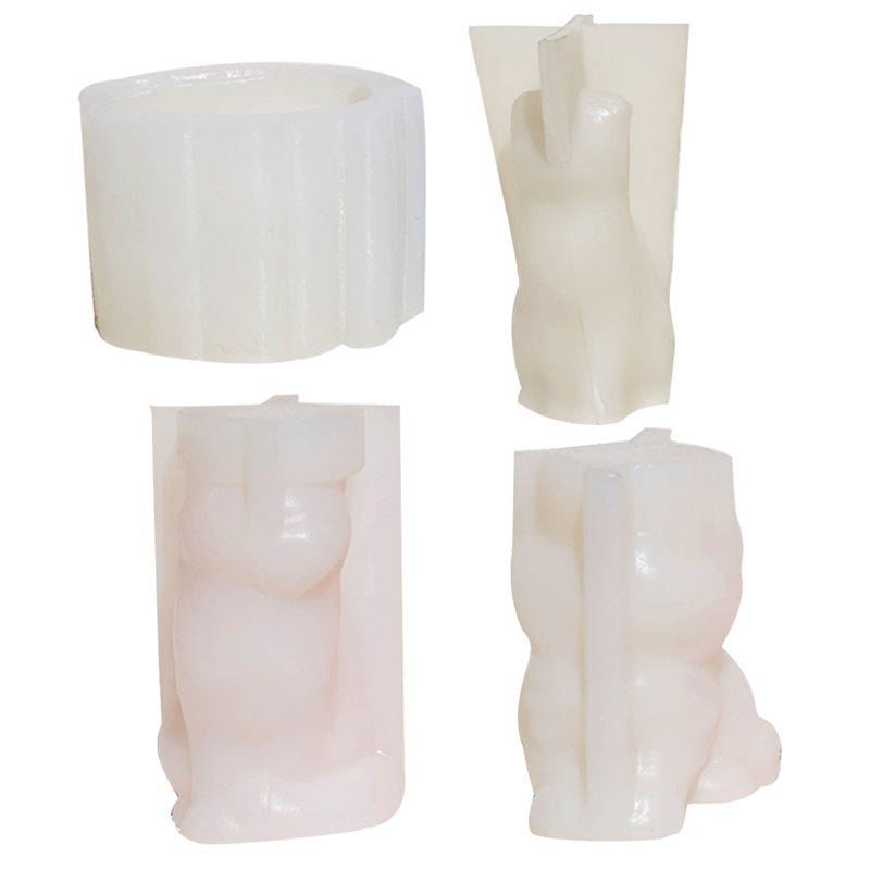 立体动物小猫香薰蜡烛硅胶模具小猫树脂滴胶石膏摆件橘猫蜡烛模具详情20