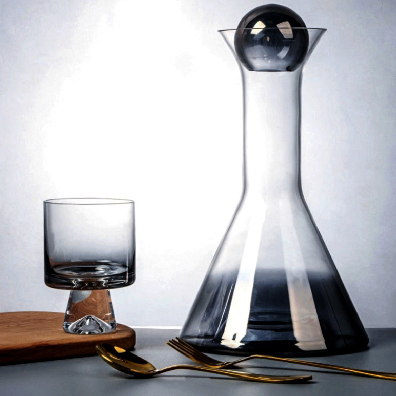 Simple household amber cold water cup, large capacity juice cold drink glass pot, water rising cold water pot pic 7