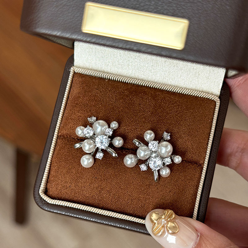 绚烂锆石珍珠烟花耳钉女小众设计感个性独特百搭精致时尚耳环耳饰详情7