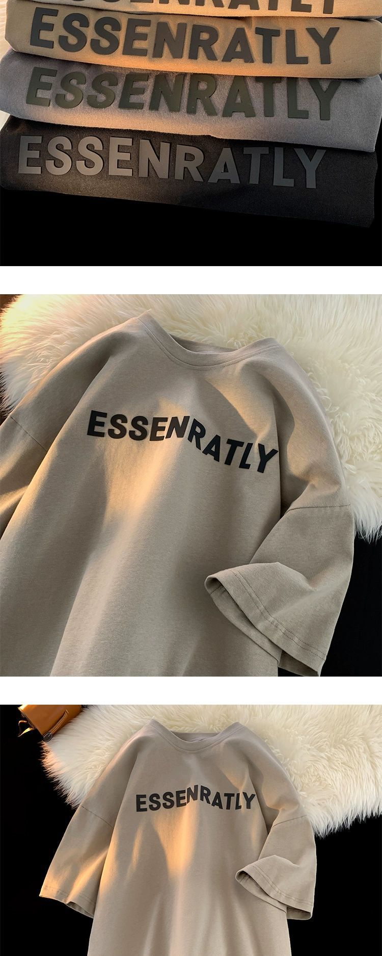 潮牌美式棉t恤男士短袖宽松潮流青少年初中生高中生半袖T2024新款详情12