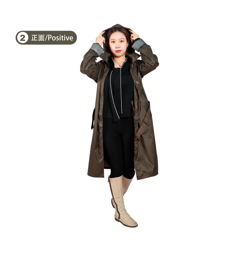 日本外贸两层雨衣弹力春亚纺PU涂层防水雨披现货批发出口详情11