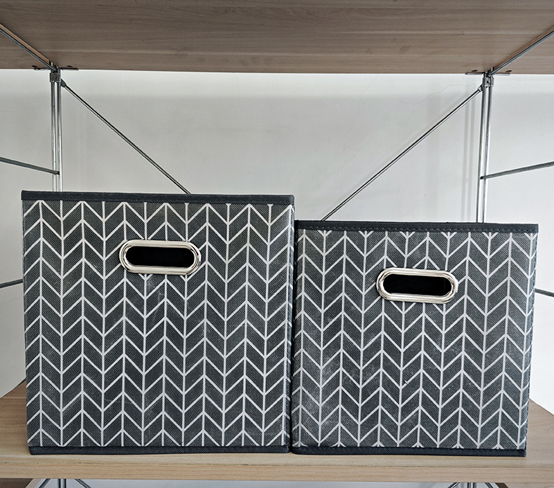 储物箱收纳柜可折叠收纳篮带金属手柄家居收纳盒抽屉式方盒大容量详情1