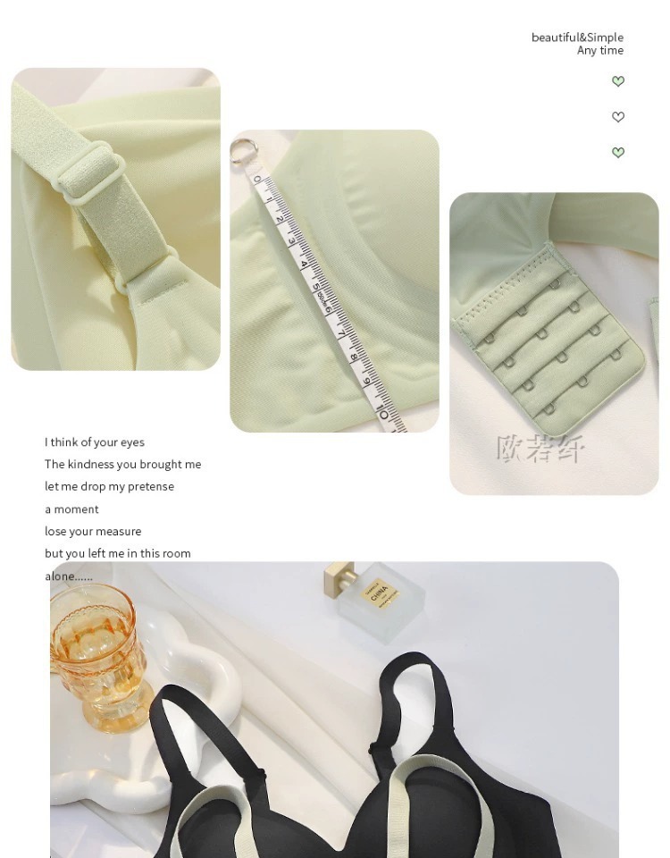 漫画胸内衣女小胸聚拢夏季薄款聚拢软支撑无钢圈一片式无痕文胸罩详情22