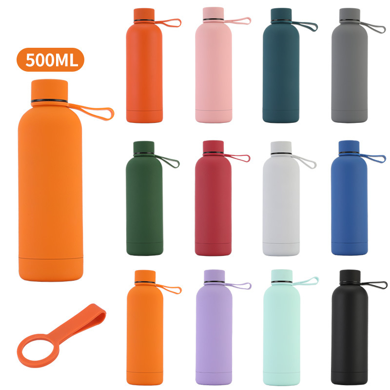 Cross-border 500ml stainless steel insulated cup, large-capacity female student small-mouthed sports water bottle, portable outdoor mountaineering kettle pic 3