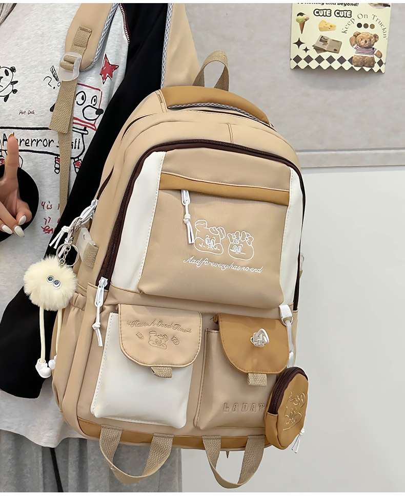 Japanese and Korean casual backpacks, forest-style schoolbags, multi-pocket schoolbags for primary school students, large capacity for cross-border travel for junior and senior high school students pic 29