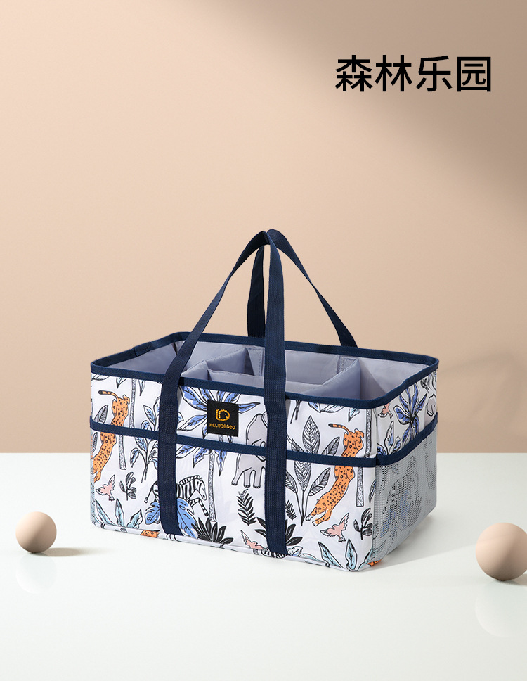 New large-capacity mommy bag, portable and storable baby bag, multi-functional layered baby bag wholesale pic 11