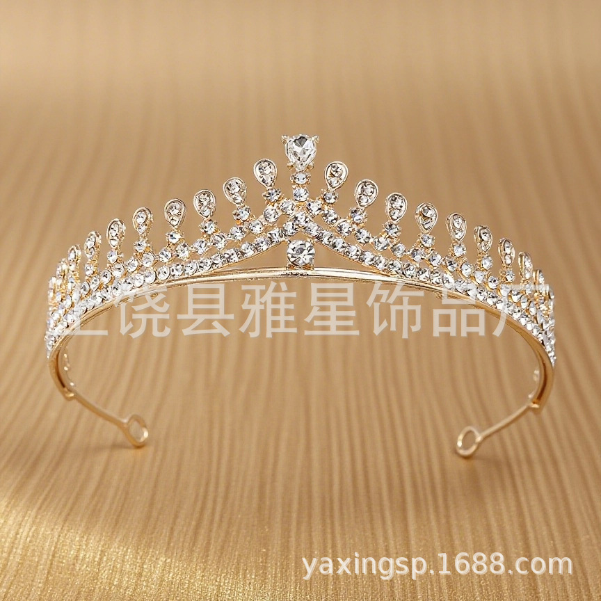 热销银色锆石小仙女公主婚纱头饰金属皇冠新娘水晶钻石发冠详情9