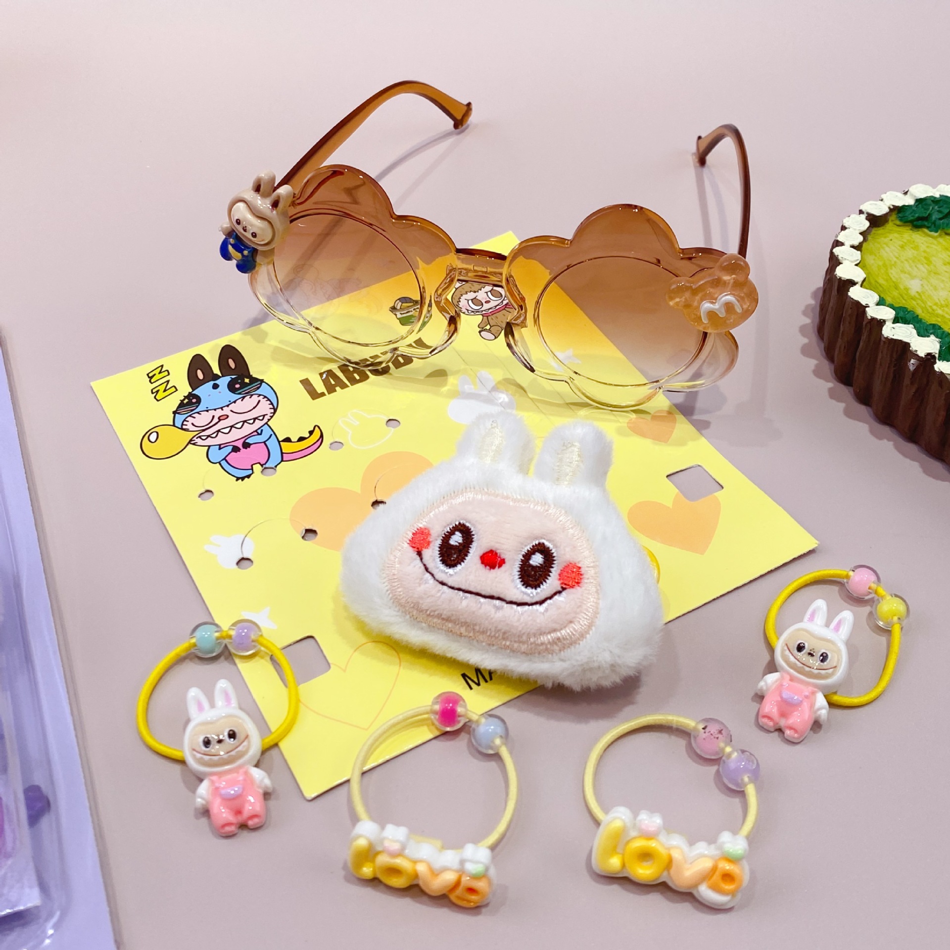 新款哒哒咘眼镜卡通皮筋发夹饰品套装可爱少女心装扮潮玩时尚精品详情15