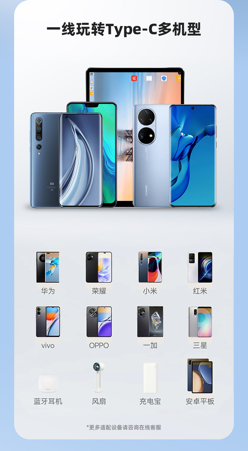 PD27W尼龙编织铝壳快充数据线适用iPhone华为mate40充电线USB批发详情7