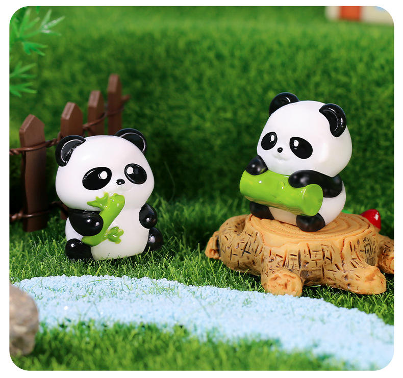 Creative new cute panda resin ornaments, home and office desktop decorations, car ornaments, keychains and small accessories pic 6