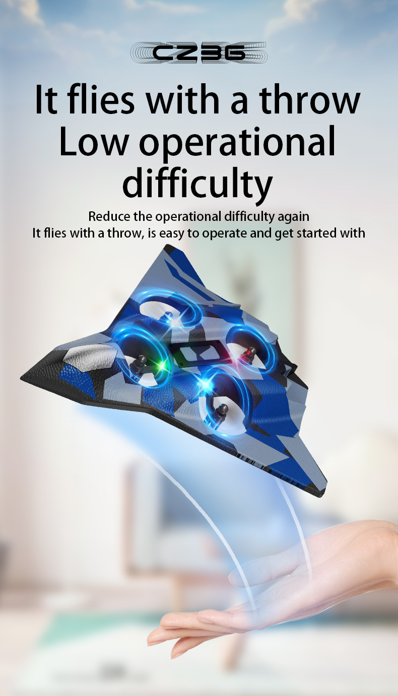 跨境CZ36四轴无人机2.4G固定翼泡沫飞机儿童户外玩具遥控飞机详情4