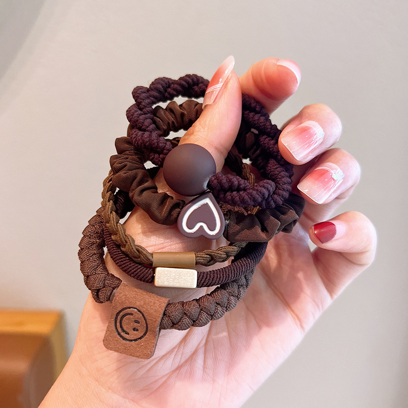 High-elasticity and durable leather band, simple and elegant for women, high ponytail hair tie, high-end look, 2023 new style hair tie pic 9