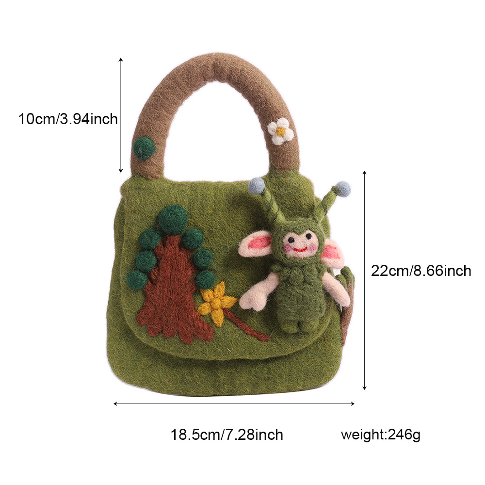 森系羊毛毡包包尼泊尔手工羊毛毡手拿包小众精致羊毛毡手提包批发详情1