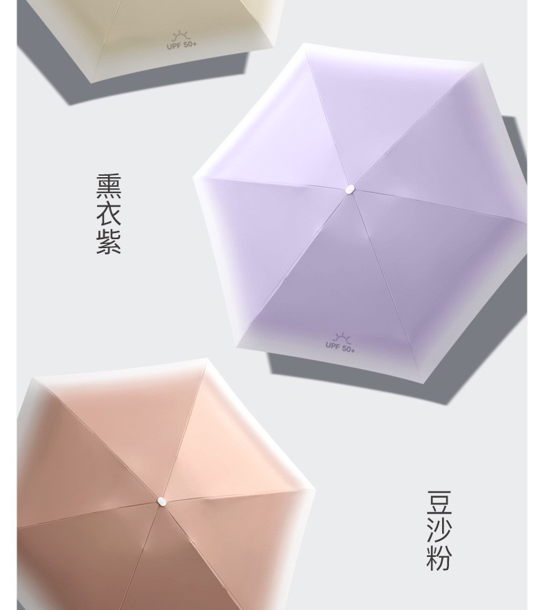 扁六折迷你超轻遮阳伞黑胶防晒小巧便携太阳伞五折晴雨伞批发详情48