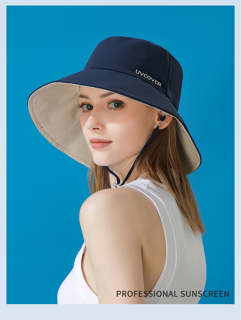 UVCOVER防晒春夏渔夫帽女显脸小盆帽夏天防紫外线遮阳太阳帽子潮详情18
