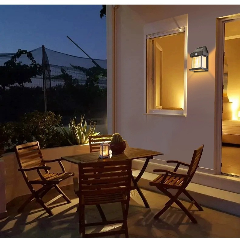 Solar-powered outdoor wall lamp, human-sensing three-mode tungsten filament wall lamp, garden villa courtyard night light, rainproof pic 11