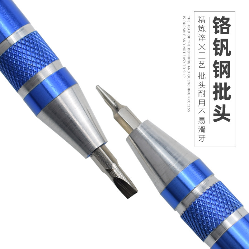 Aluminum alloy tool pen, multi-functional eight-in-one screwdriver, DIY small household appliance repair tool direct sales pic 6