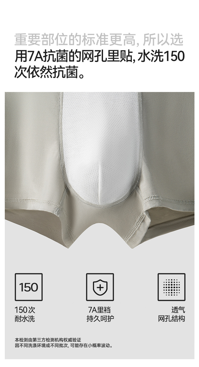 新款莫代尔男士内裤平角7a抗菌秋冬季透气大码男生四角内裤头详情9