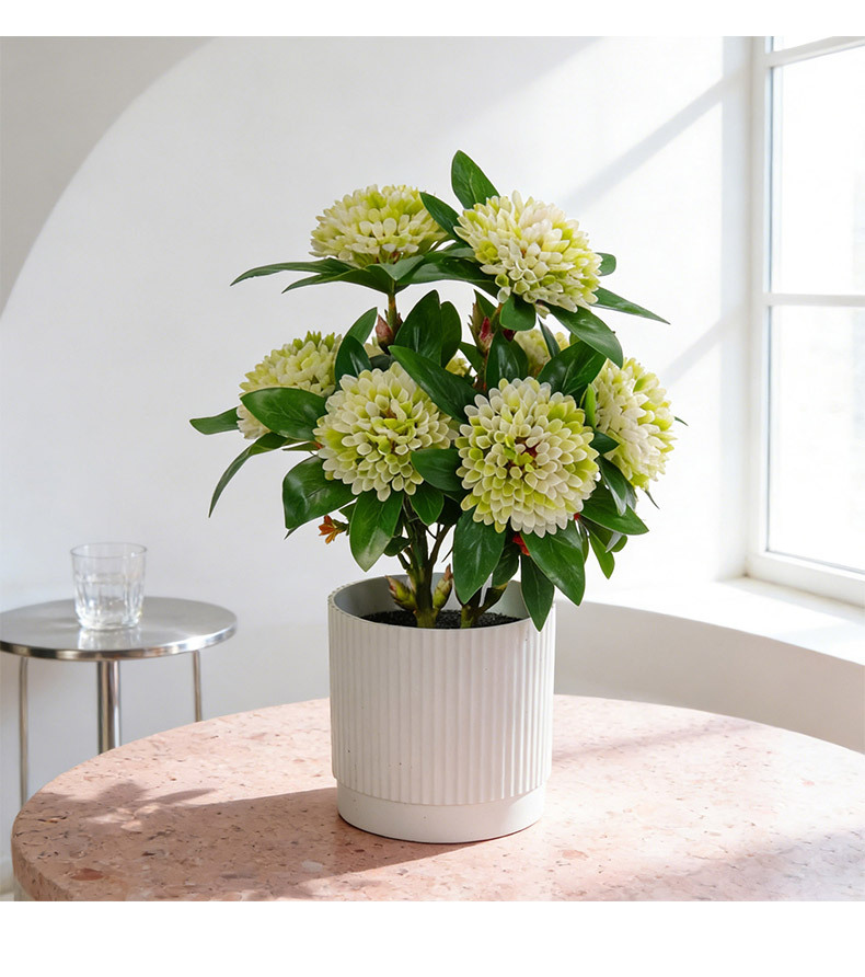 Artificial flower potted plants, green Kona, camellia, artificial flowers, osmanthus leaves, hydrangea, dining room, living room, table decoration, plant ornaments pic 9