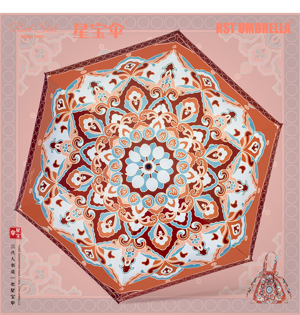 In-stock sun protection umbrella, UV-blocking sunshade umbrella, black rubber, traditional Chinese style design, 50% discount mini pocket, pocket-sized umbrella with bag pic 24