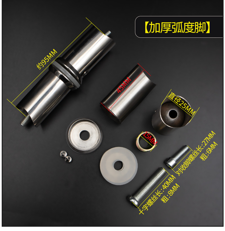 大门拉手脚加厚304不锈钢圆管方管实木拉手配件玻璃门把手固定脚详情12