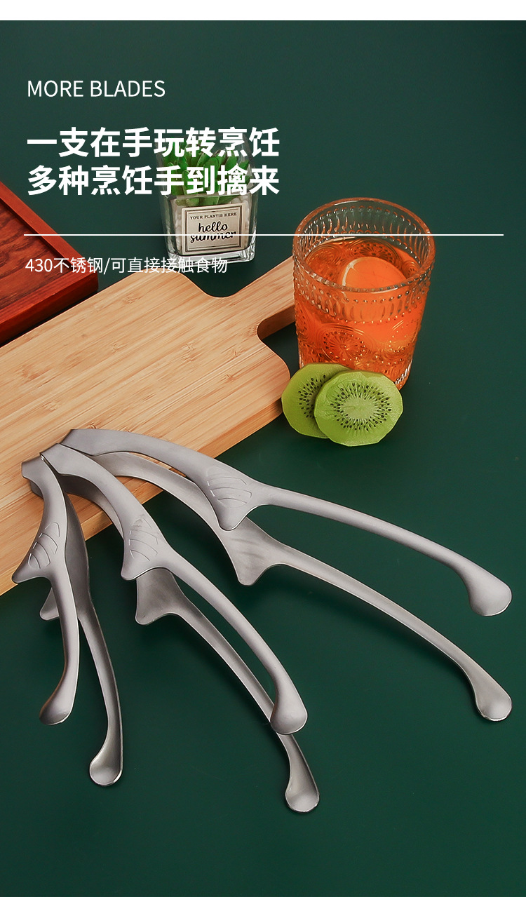 不锈钢烧烤夹韩式烤肉夹子食用牛排夹家庭自助餐烤肉夹加长面包夹详情5