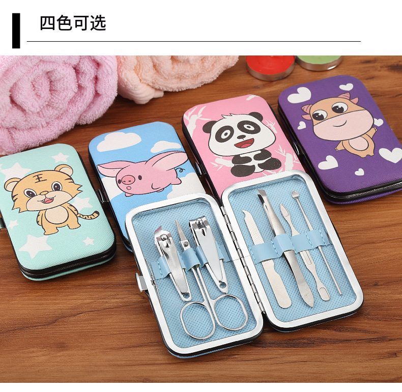 国潮熊猫等卡通图案指甲护理套装穿戴甲指甲刀指甲工具套装美甲美妆工具详情4