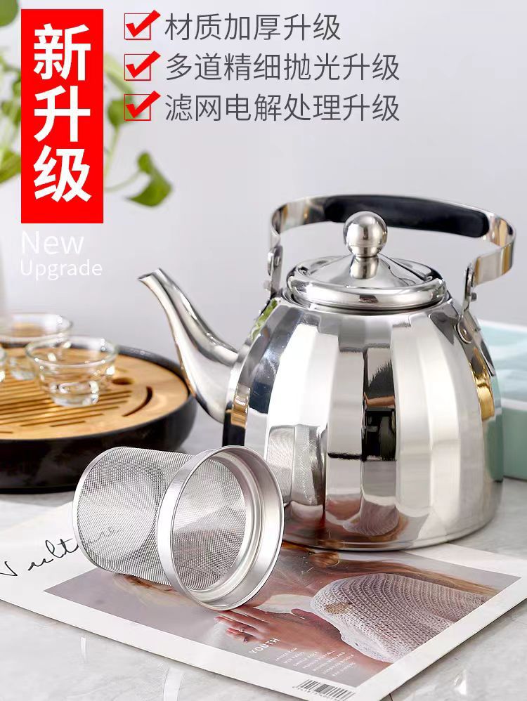 饭店用加厚不锈钢茶壶泡茶壶提把水壶酒店餐厅用大茶壶户外烧水壶详情5