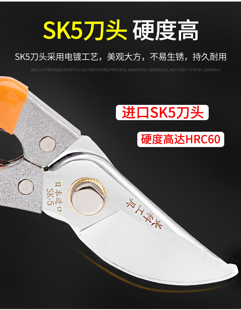 修枝剪园艺剪刀果树剪家用省力修树枝剪子修花工具日本外贸园林剪详情7