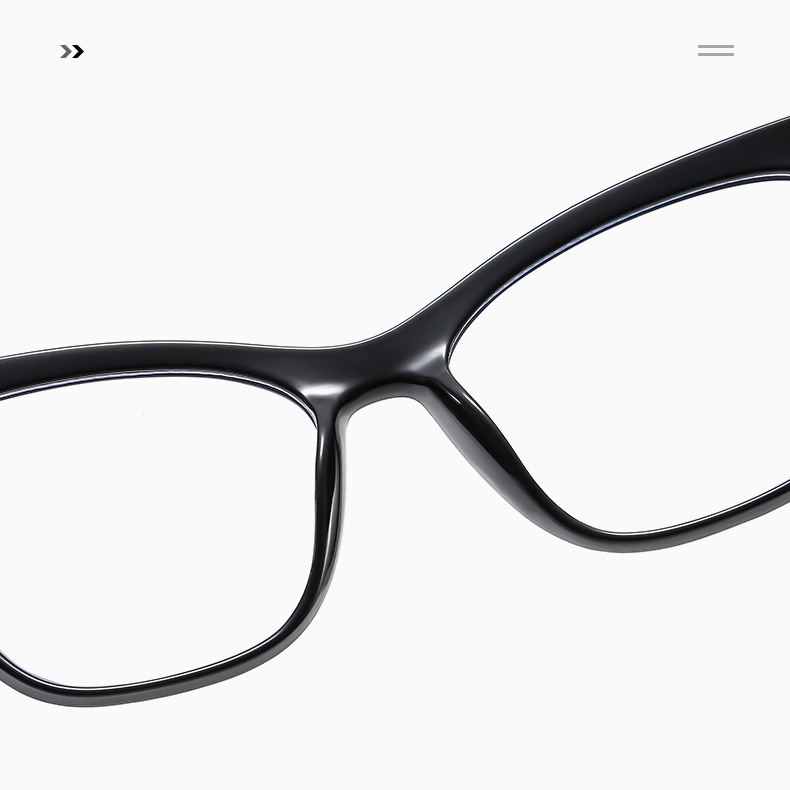 TR90 metal spectacle frame anti-blue light, European and American fashionable cat-eye flat light glasses, decorative Optical glasses pic 8