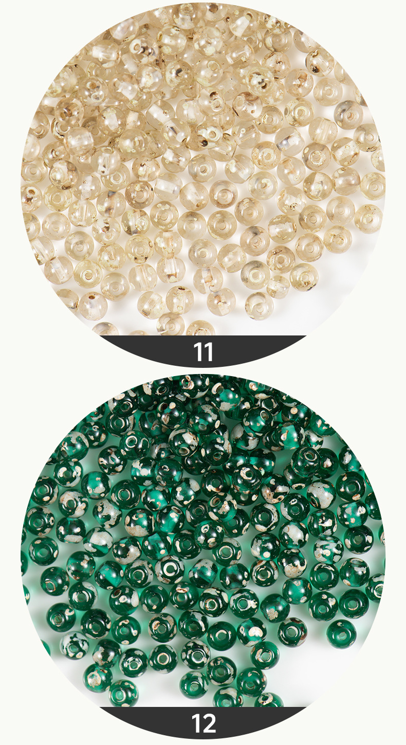 FGB千色玻璃米珠4mm超优毕加索斑驳圆珠diy手工饰品配件散珠混珠详情8