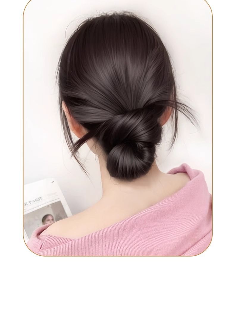 鸡毛丸子头花苞头低扎假发女抓夹鸡毛毽子头仿真发慵懒感假发包详情11