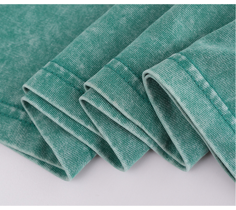 男士T恤230克酸洗炒雪花宽松做旧复古水洗短袖男纯棉t恤落肩欧码详情28