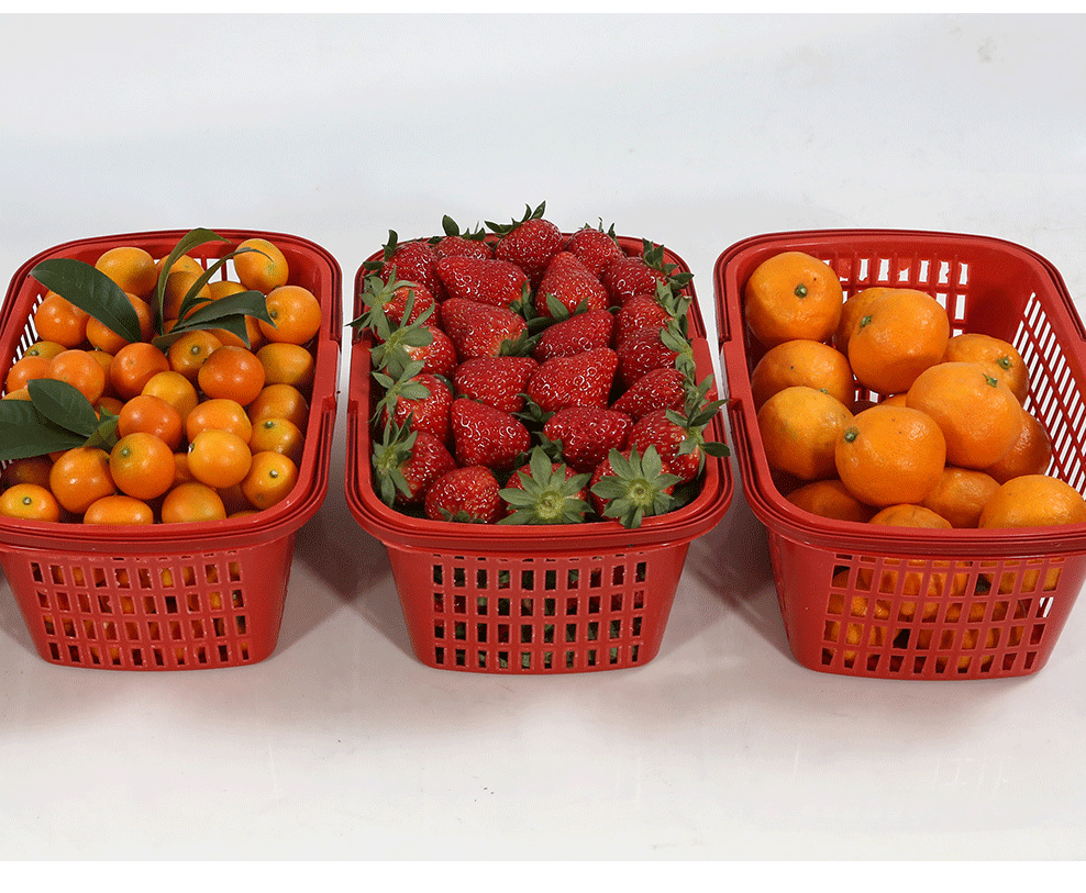 塑料小水果周转筐一次性商用水果篮子手提采摘草莓篮子方形采摘篮详情14