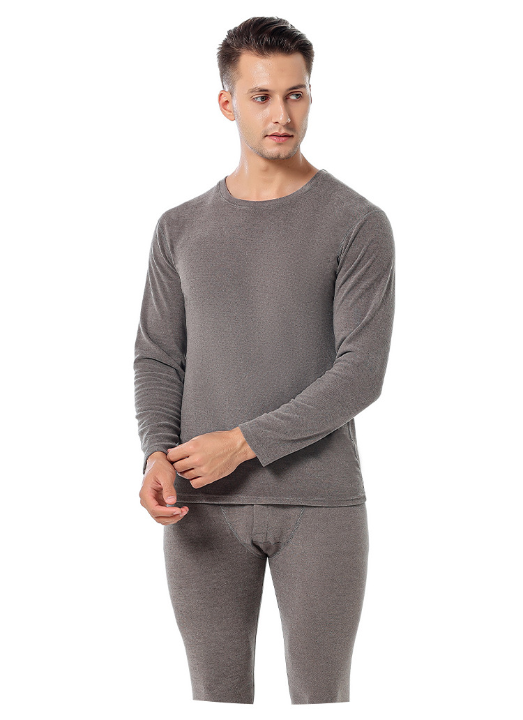 Double-sided Pearl Fleece seamless thermal underwear set for men, fleece close-fitting base layer high-quality underwear pic 20