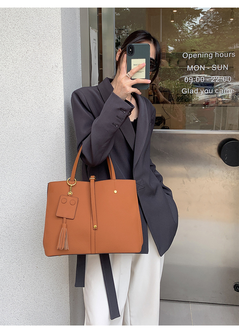 真皮手提包女头层牛皮托特包大容量水桶包真皮女士包包单肩斜挎包详情48