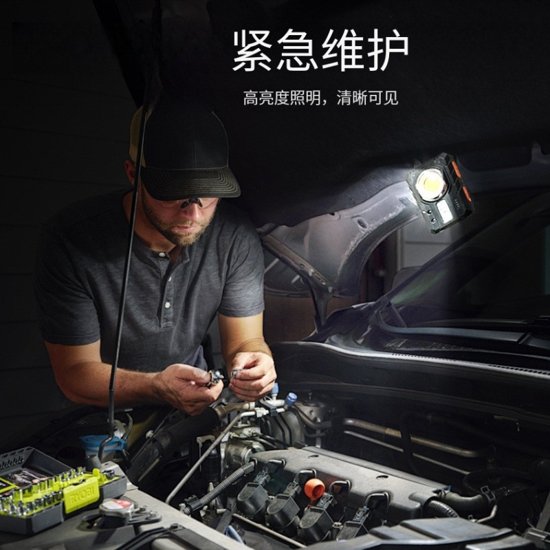 Smart sensing work flashlight: Portable magnetic sticker + clothes clip dual mode: 0-second automatic lighting, stop pic 4