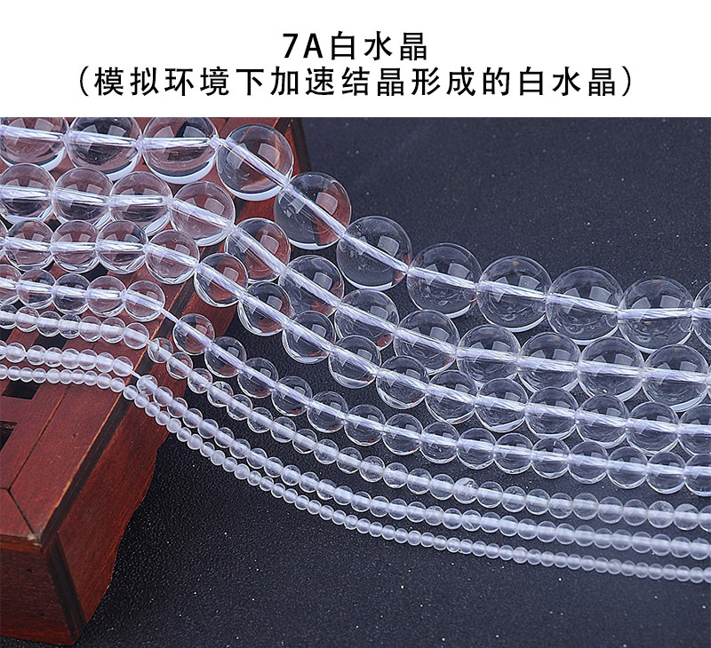Crystal long strip white crystal loose beads round beads 7A grade 234mm round beads semi-finished accessories DIY jewelry beads wholesale pic 1
