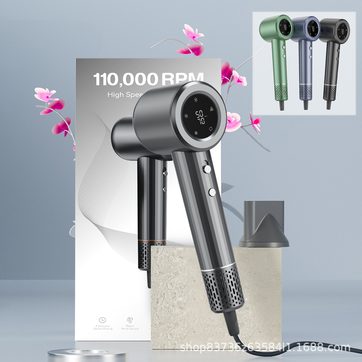 一件代发屏幕显示大功率台湾跨境电商负水离子恒温吹风机高速风筒详情25