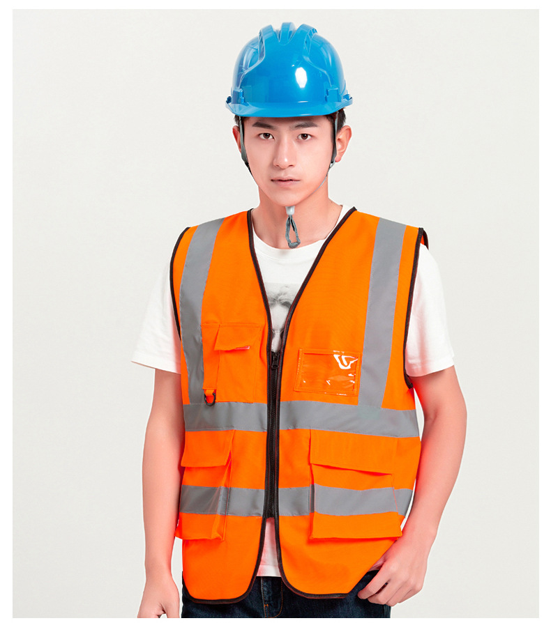 Winter reflective vests, vests, reflective safety vests, multi-pocket protective reflective clothing for construction sites, traffic, and construction pic 26
