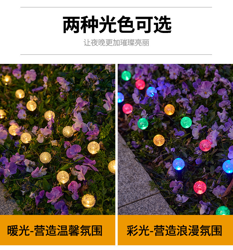 太阳能草坪灯LED彩灯庭院花园路引灯户外防水装饰地插灯串景观灯详情4