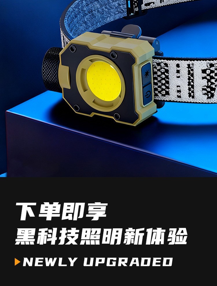 New cross-border COB multi-functional outdoor headlamp, LED strong light, ultra-long battery life, night fishing light, portable cap clip light, mini flashlight pic 14
