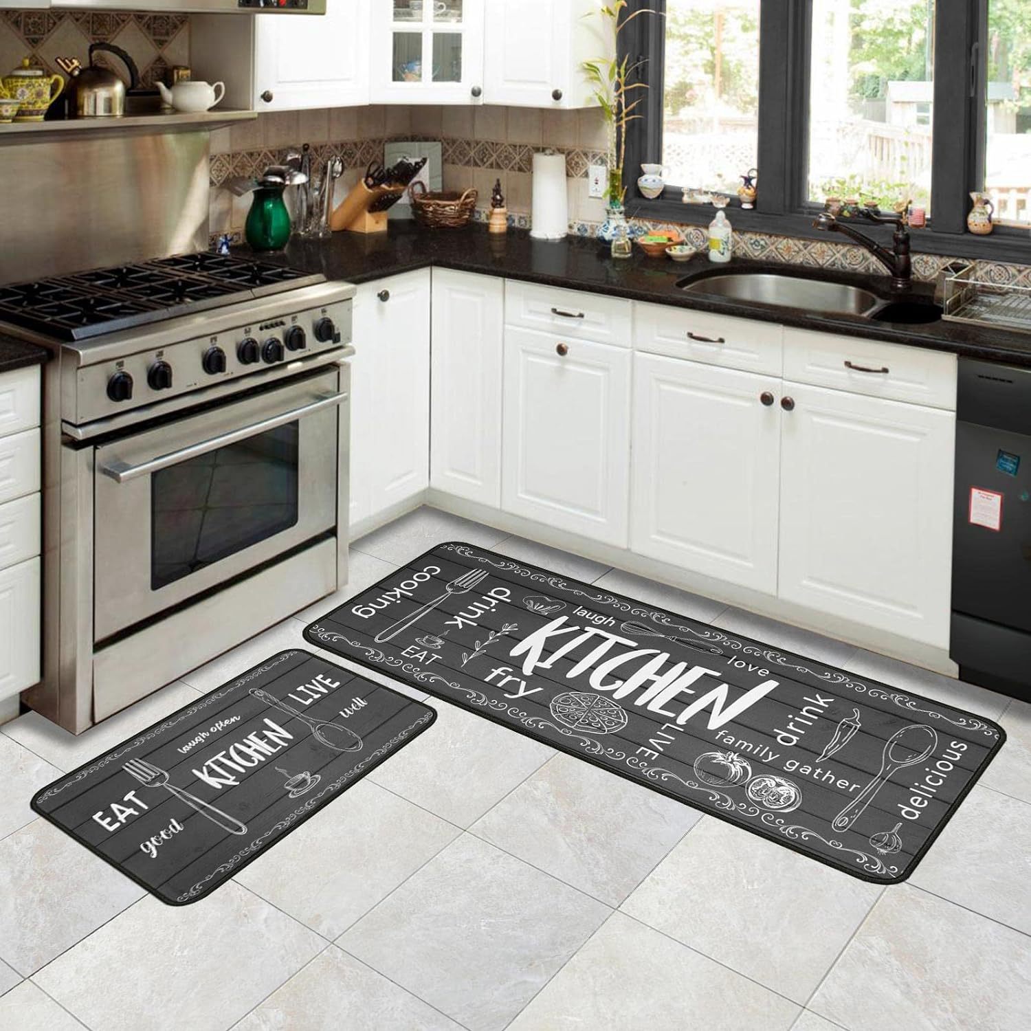 Amazon dropshipping home kitchen carpets, thickened long strip combination floor MATS, oil-absorbing and dirt-resistant bathroom floor MATS wholesale pic 4