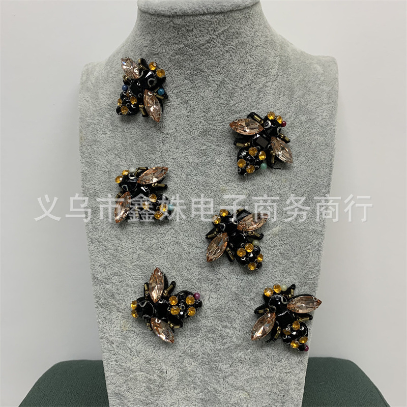 昆虫小蜜蜂刺绣手工布贴 DIY胸针服装服饰配件详情1