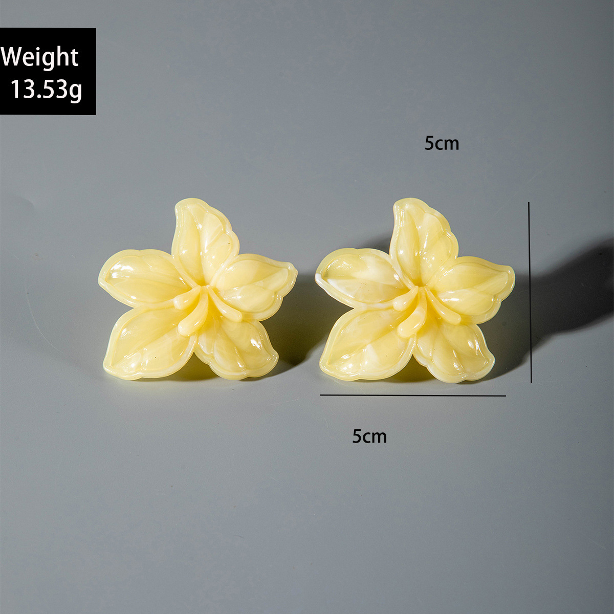 亚马逊跨境清新甜美彩色树脂花瓣花朵耳钉气质多巴胺 耳环耳饰女详情43