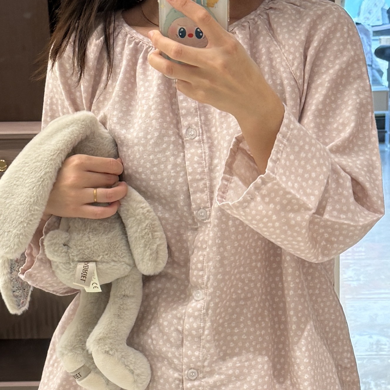 Class A all-cotton double-layer yarn round-neck pajamas, short sleeves, long sleeves, shorts, long pants, postpartum home wear set, cartoon breathable pic 17