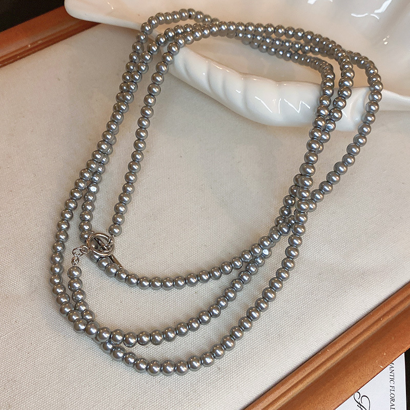 Irregular long pearl necklace, French light luxury style, sweater chain, niche simple and high-end necklace wholesale for women pic 76