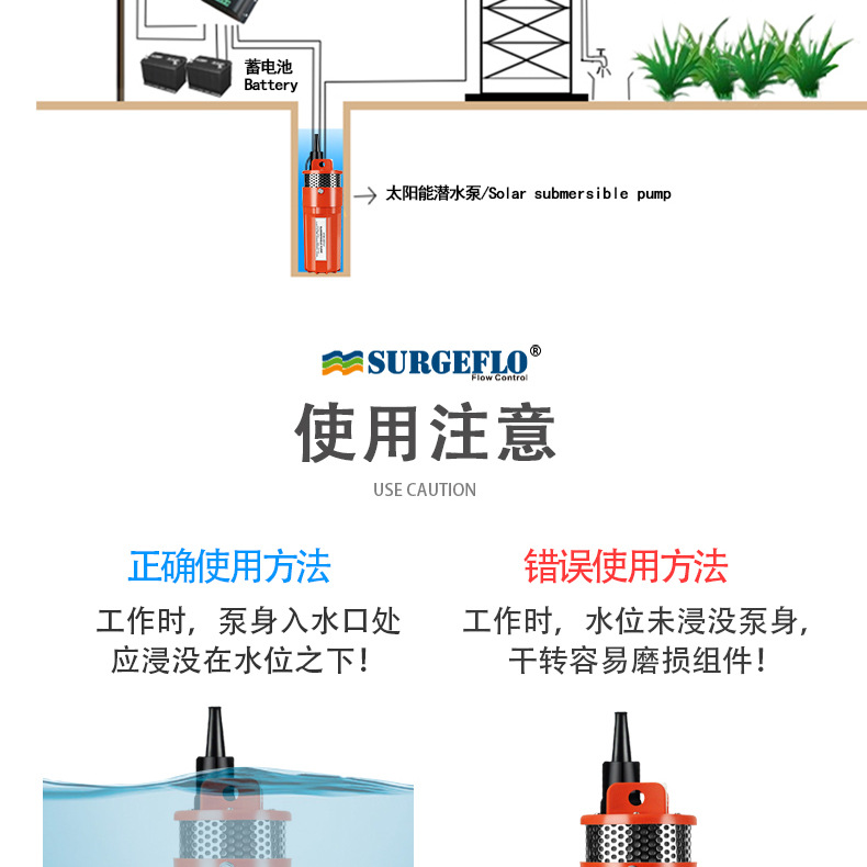厂家直销SP-12太阳能深井潜水泵24v小型直流电动70米高扬程抽水泵详情28